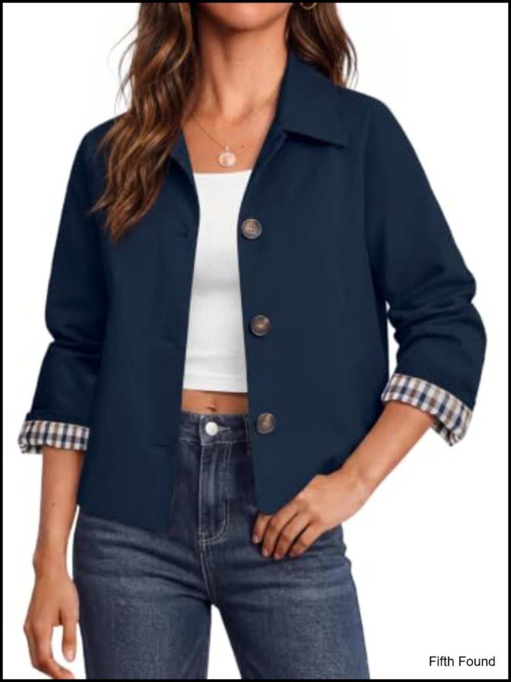 CHICZONE Women's Cropped Trench Coat Oversized Lightweight Casual Jacket